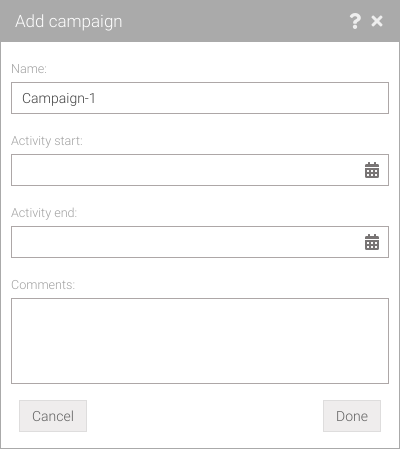 Add campaign window