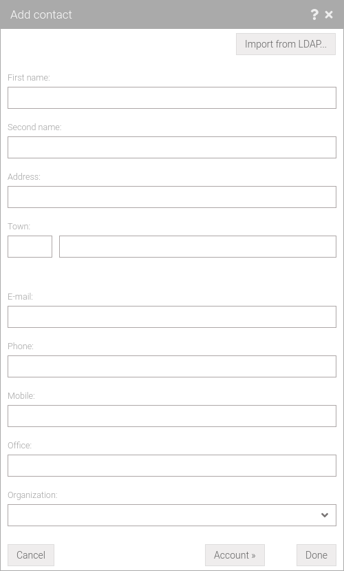 Add/Modify contact form