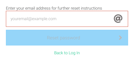 forgotten password screen
