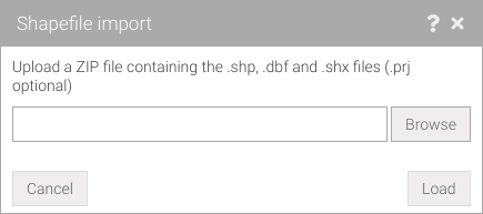 Shapefile import window