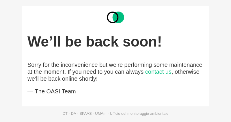 Message in maintenance mode
