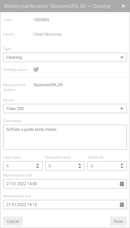 Modify maintenance window