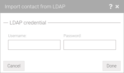 Finestra di modifica contatto LDAP