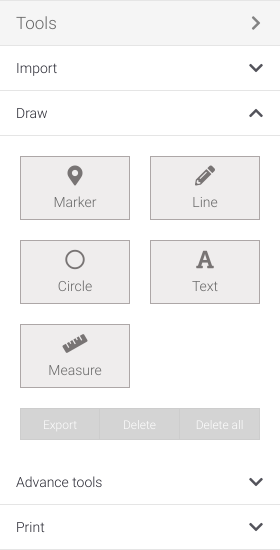 Draw and measure tool
