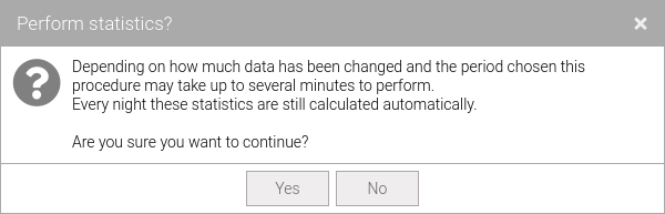 Statistics recalculation choice message