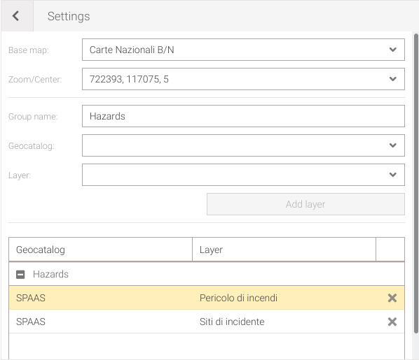 Widget: custom maps settings