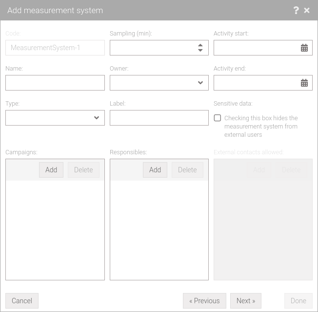 Wizard: add mesurement system